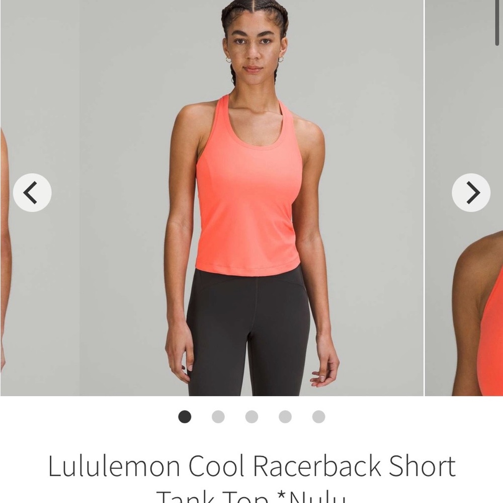 Pink Lululemon cool racerback II shorter length in raspberry cream